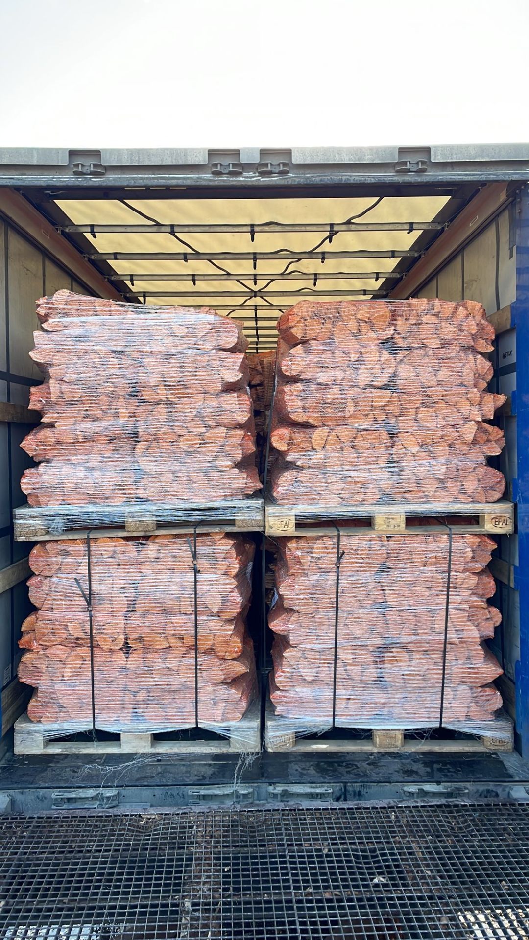 Loaded truck leaving the Tervete Wood factory